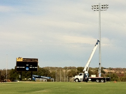 Soccer/Lacrosse Field Light Installation Nears Completion