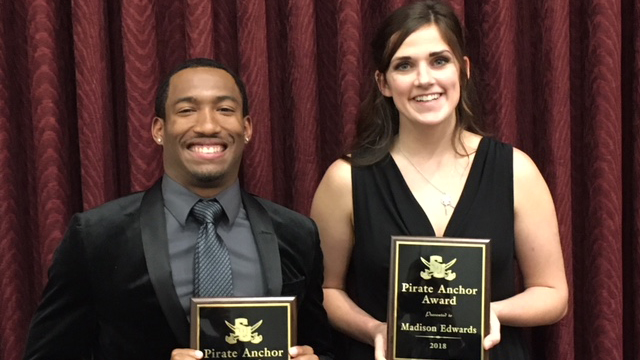 Edwards, Kelly selected as recipients of Pirate Anchor Award