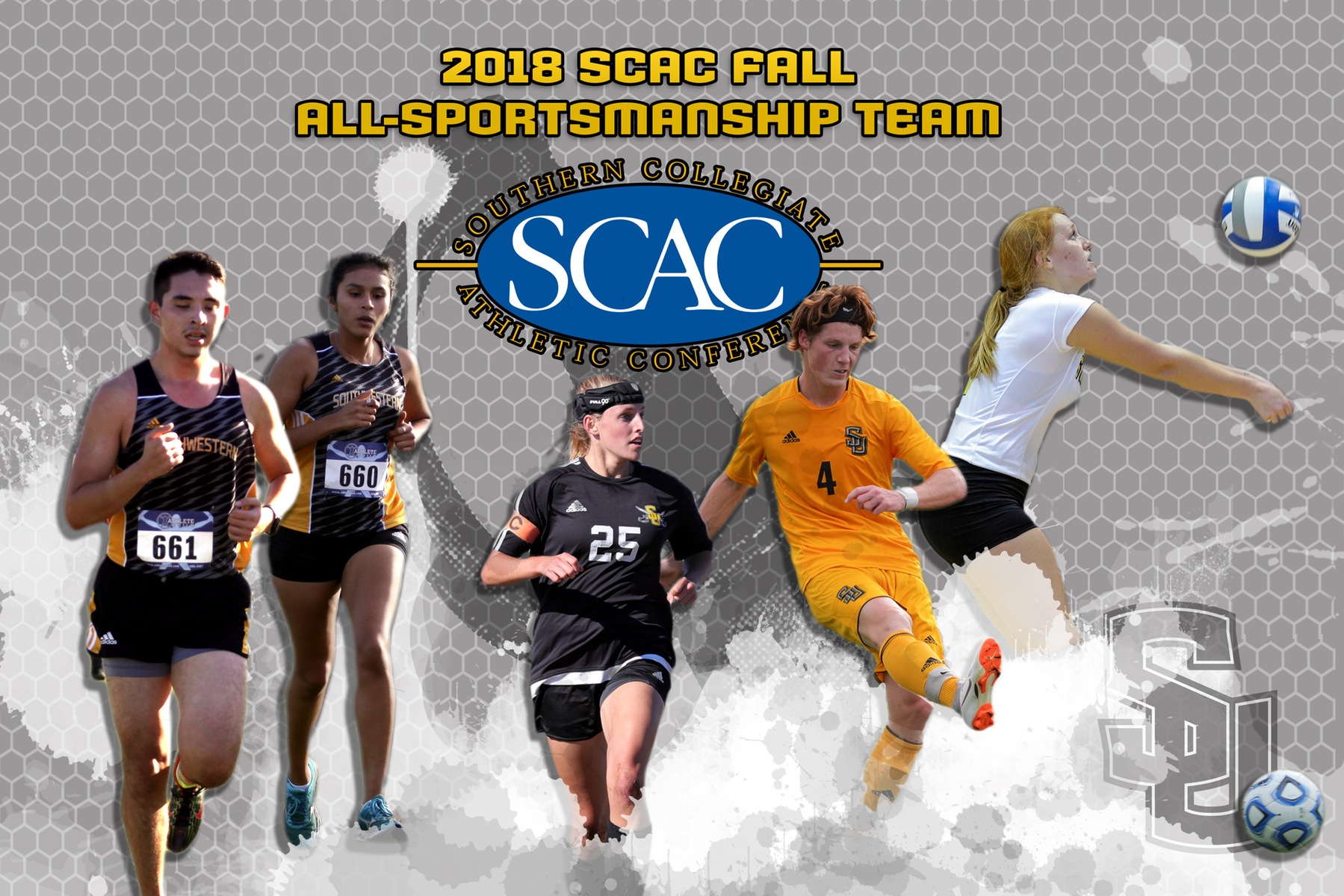 Five Student-Athletes Selected for SCAC Fall All-Sportsmanship Team
