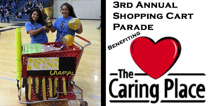 Shopping Cart Parade brings students & Caring Place together