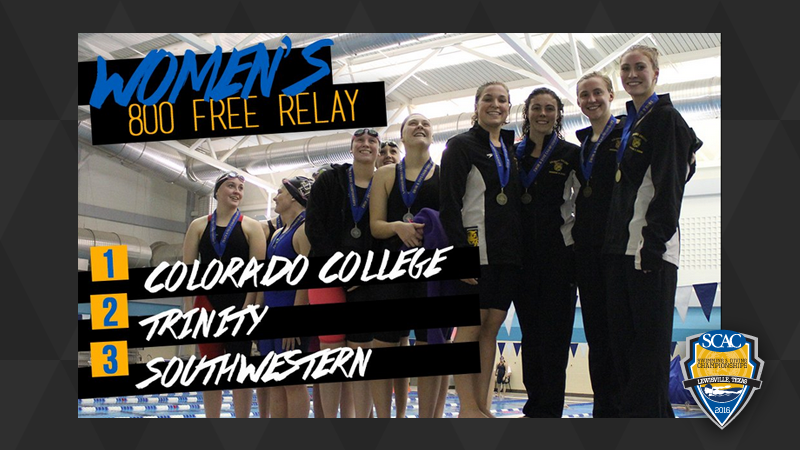 Southwestern places third in 800-meter freestyle relay at SCAC Championships