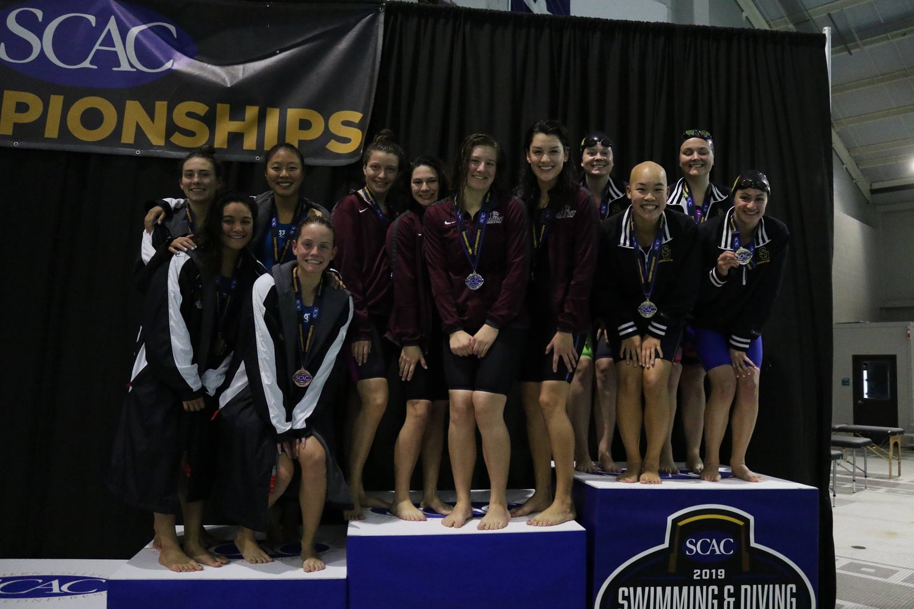Women's Swimming Takes Gold in First Event of SCAC Championship Meet
